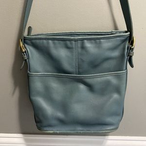 Coach Vintage Blue Leather Bucket Bag